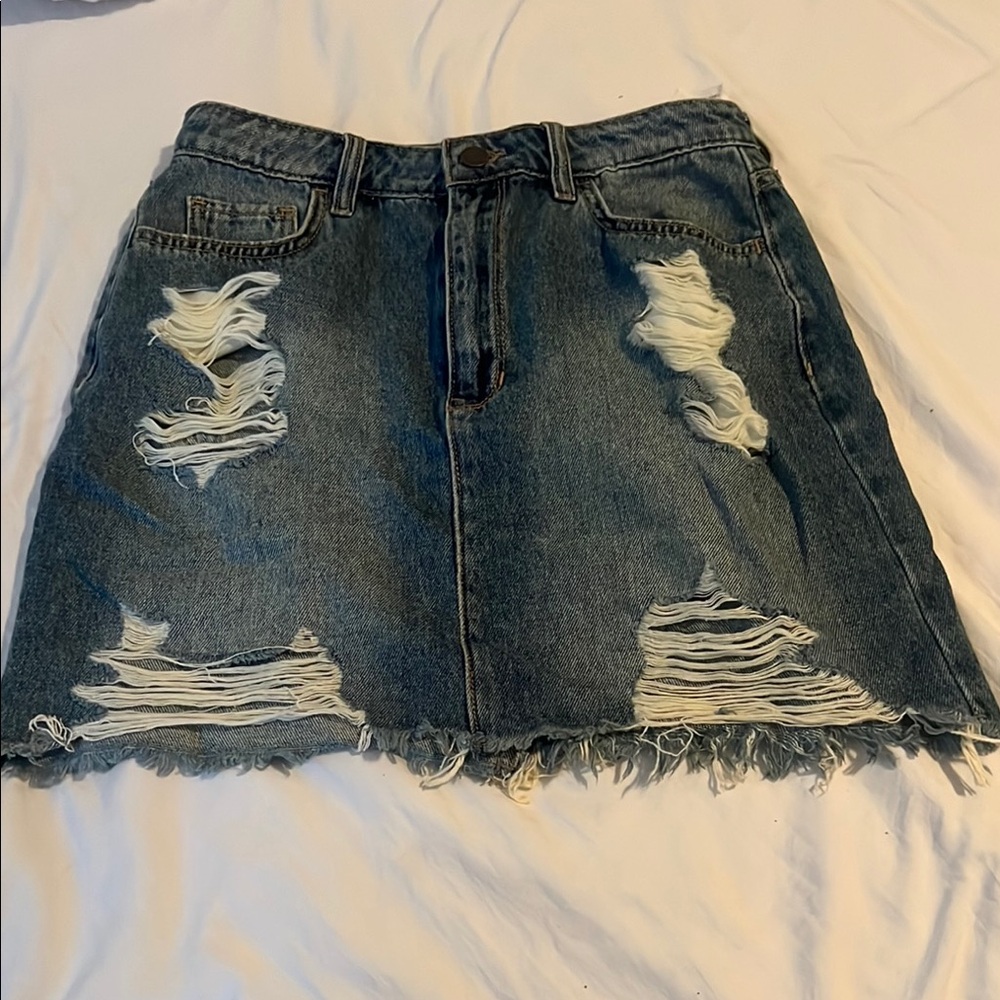 Hollister Blue A-Line Mini Skirt Casual